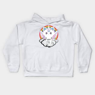 Unicorn on Rainbow Kids Hoodie